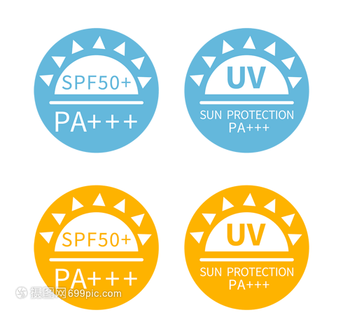 藍色簡約防曬霜標識的設計與應用
